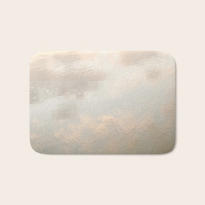 Mirror in the sand | Clouds mirrored on the beach during sunrise | New zealand photo art Bath Mat Gallery Image 1