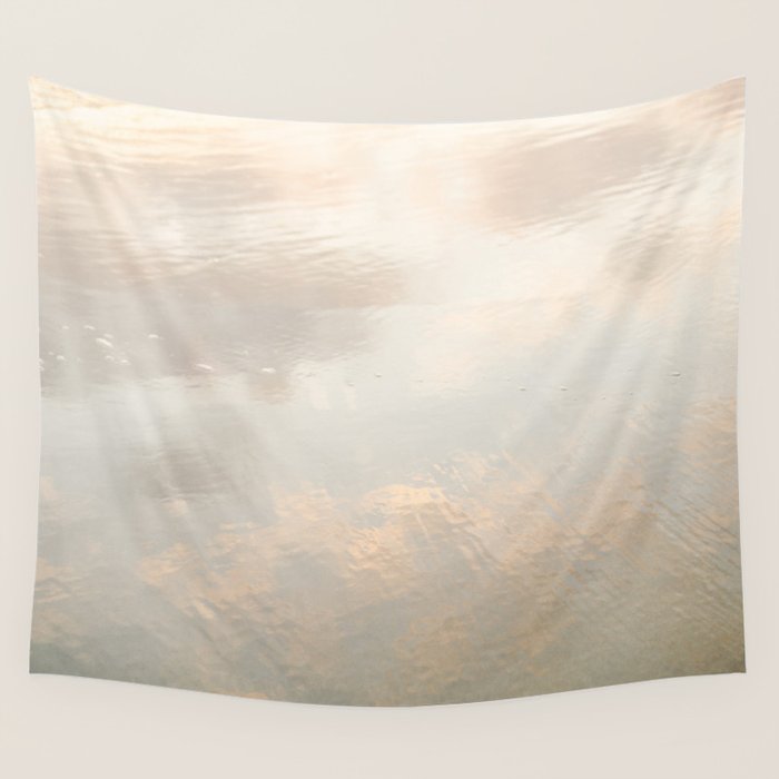Mirror in the sand | Clouds mirrored on the beach during sunrise | New zealand photo art Wall Tapestry Gallery Image 4