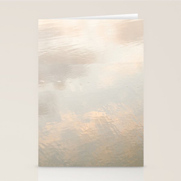 Mirror in the sand | Clouds mirrored on the beach during sunrise | New zealand photo art Stationery Card Gallery Image 1