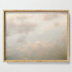 Mirror in the sand | Clouds mirrored on the beach during sunrise | New zealand photo art Serving Tray Gallery Image 1