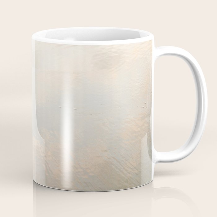 Mirror in the sand | Clouds mirrored on the beach during sunrise | New zealand photo art Coffee Mug Gallery Image 1
