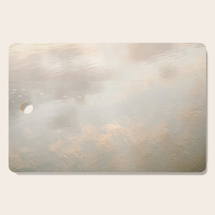 Mirror in the sand | Clouds mirrored on the beach during sunrise | New zealand photo art Cutting Board Gallery Image 1