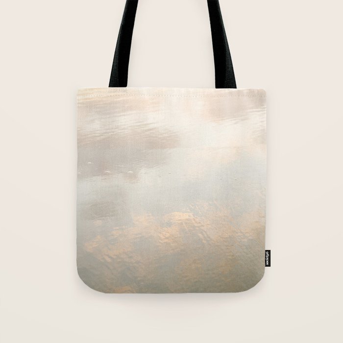 Mirror in the sand | Clouds mirrored on the beach during sunrise | New zealand photo art Tote Bag Gallery Image 1
