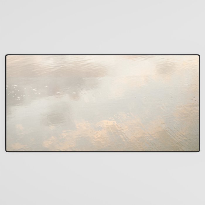 Mirror in the sand | Clouds mirrored on the beach during sunrise | New zealand photo art Desk Mat Gallery Image 3