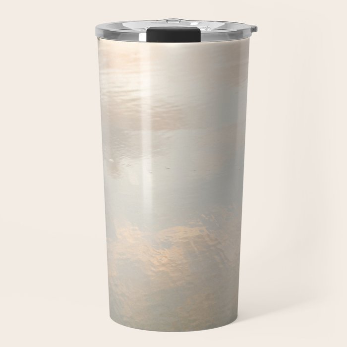 Mirror in the sand | Clouds mirrored on the beach during sunrise | New zealand photo art Travel Mug Gallery Image 1