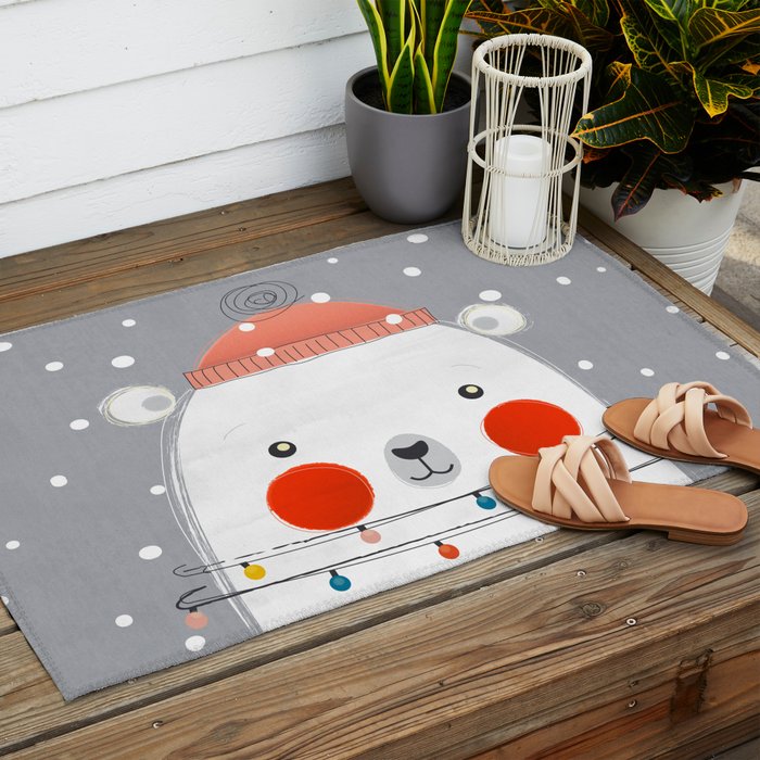 Christmas Polar Bear Outdoor Rug Gallery Image 2