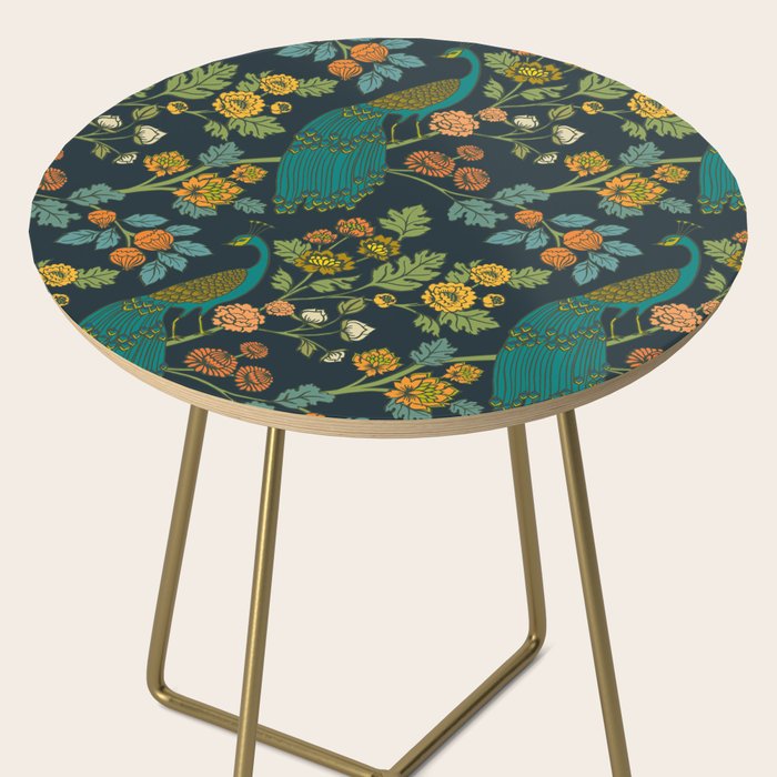 Peacock Garden Midnight Wonderland Chinoiserie Side Table Gallery Image 2