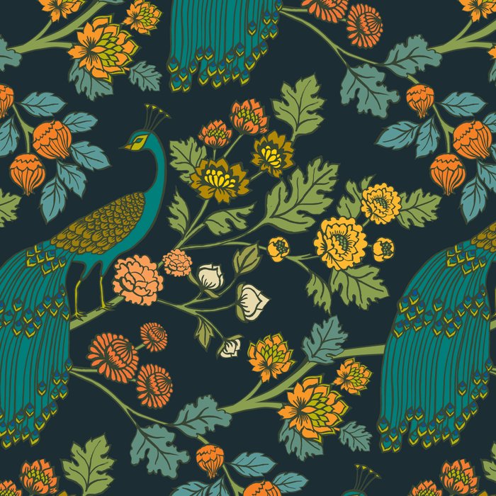 Peacock Garden Midnight Wonderland Chinoiserie Coffee Mug Gallery Image 2