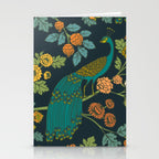 Peacock Garden Midnight Wonderland Chinoiserie Stationery Card Gallery Image 2
