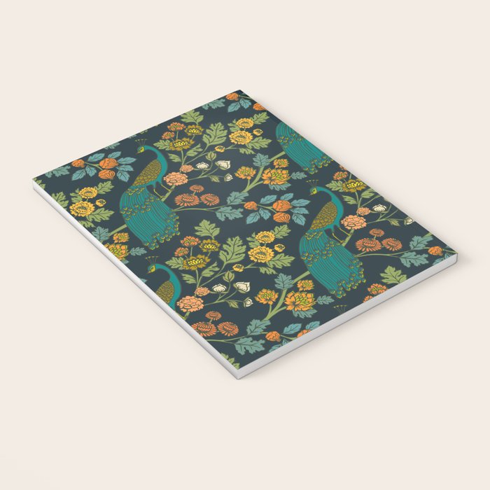 Peacock Garden Midnight Wonderland Chinoiserie Notebook Gallery Image 3
