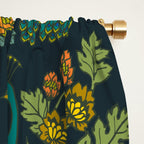 Peacock Garden Midnight Wonderland Chinoiserie Window Curtain Gallery Image 2