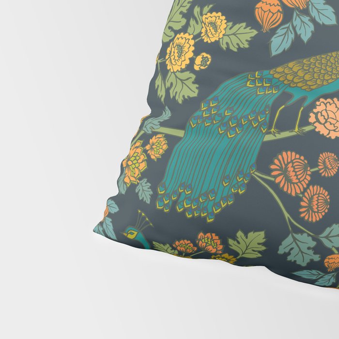 Peacock Garden Midnight Wonderland Chinoiserie Pillow Sham Gallery Image 4