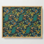 Peacock Garden Midnight Wonderland Chinoiserie Serving Tray Gallery Image 1