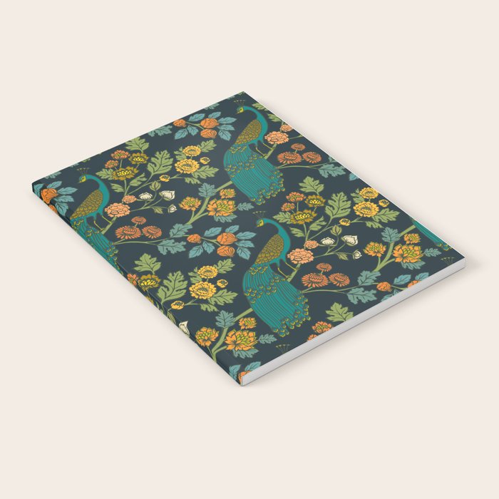 Peacock Garden Midnight Wonderland Chinoiserie Notebook Gallery Image 2