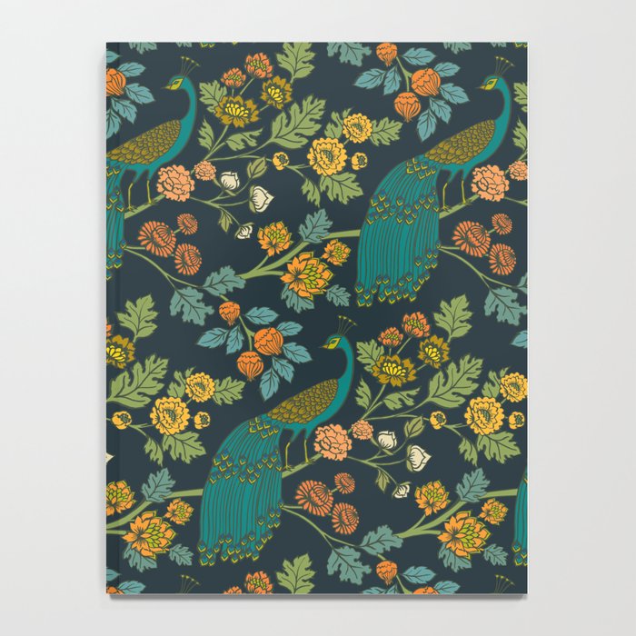 Peacock Garden Midnight Wonderland Chinoiserie Notebook Gallery Image 4