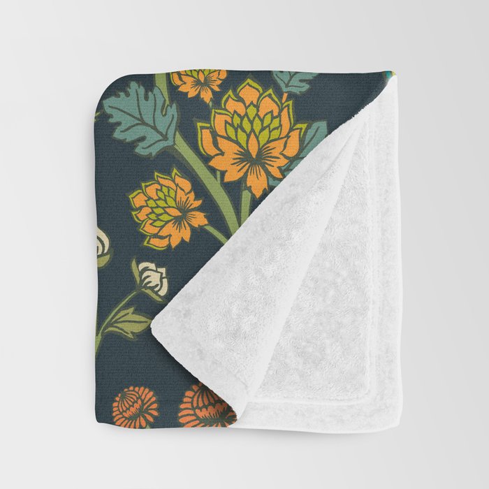 Peacock Garden Midnight Wonderland Chinoiserie Throw Blanket Gallery Image 3