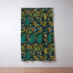 Peacock Garden Midnight Wonderland Chinoiserie Window Curtain Gallery Image 3