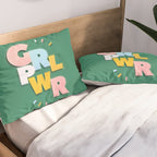 GIRL POWER - green Pillow Sham Gallery Image 2
