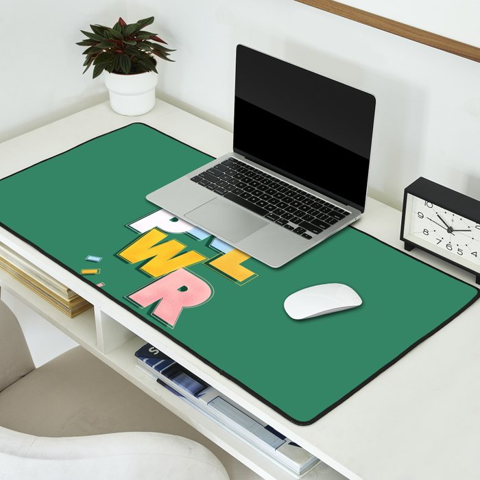 GIRL POWER - green Desk Mat Gallery Image 2