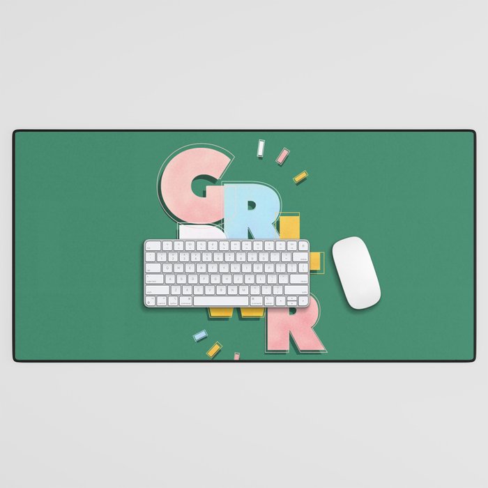 GIRL POWER - green Desk Mat Gallery Image 1