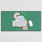 GIRL POWER - green Desk Mat Gallery Image 1