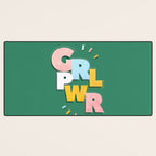 GIRL POWER - green Desk Mat Gallery Image 3
