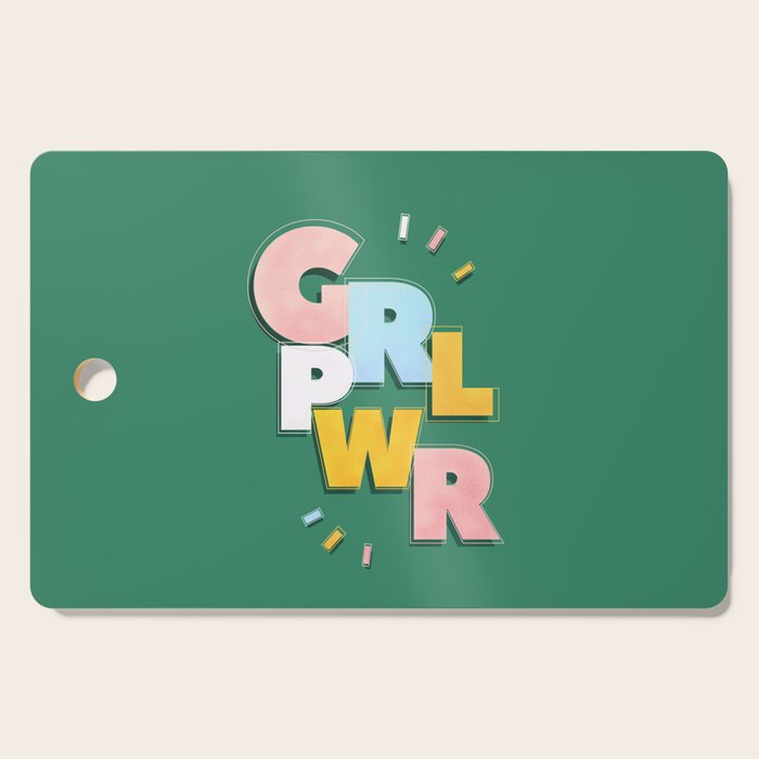 GIRL POWER - green Cutting Board Gallery Image 1