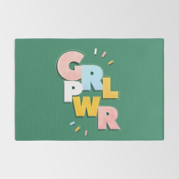 GIRL POWER - green Rug Gallery Image 2