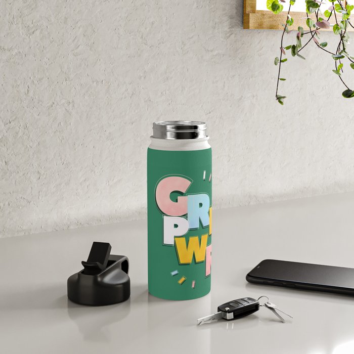 GIRL POWER - green Water Bottle Gallery Image 4