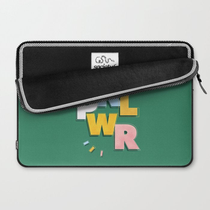 GIRL POWER - green Laptop Sleeve Gallery Image 2