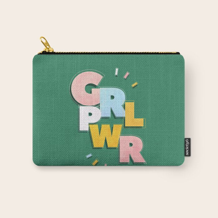 GIRL POWER - green Carry All Pouch Gallery Image 1