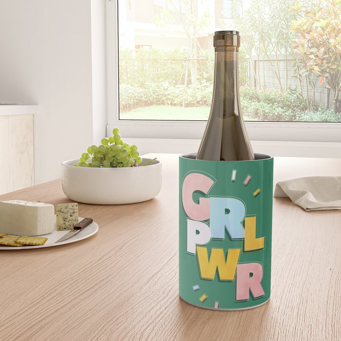 GIRL POWER - green Wine Chiller Gallery Image 4
