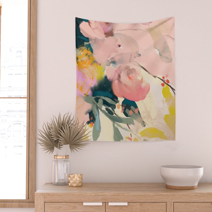 abstract floral inspiration Wall Tapestry Gallery Image 2