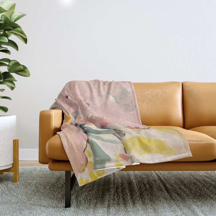 abstract floral inspiration Throw Blanket Gallery Image 1
