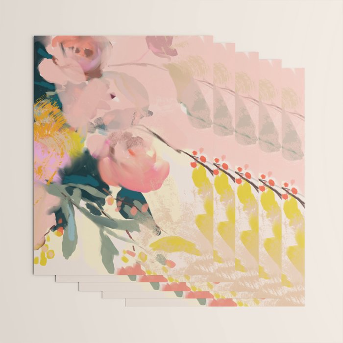 abstract floral inspiration Wrapping Paper Gallery Image 3