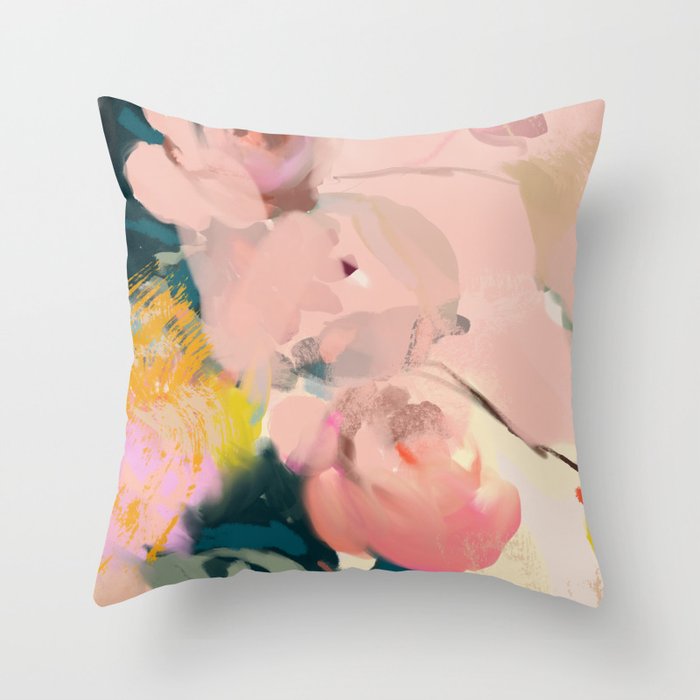 abstract floral inspiration Throw Pillow Gallery Image 1