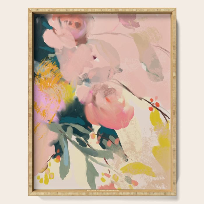 abstract floral inspiration Serving Tray Gallery Image 1