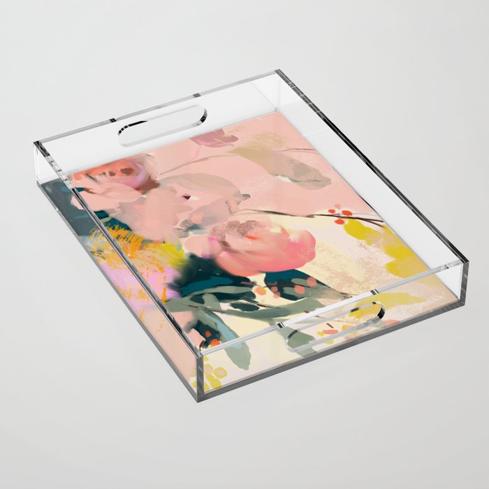 abstract floral inspiration Acrylic Tray Gallery Image 1