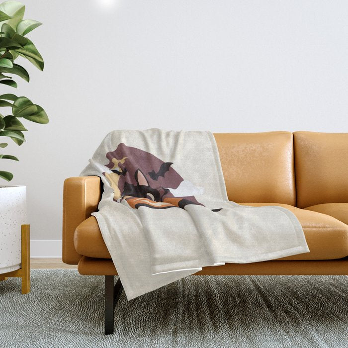Spooky Cat on a Pumpkin Throw Blanket Gallery Image 1