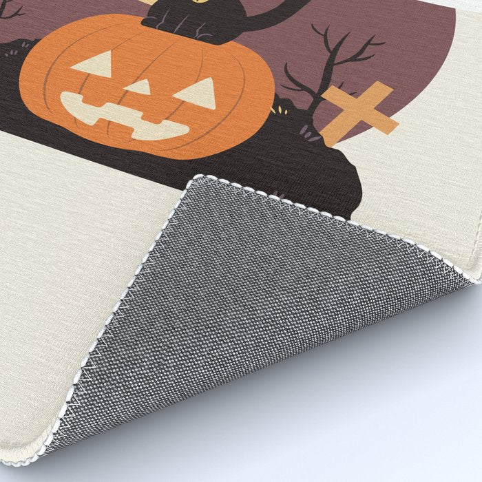 Spooky Cat on a Pumpkin Rug Gallery Image 4
