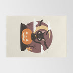 Spooky Cat on a Pumpkin Rug Gallery Image 2