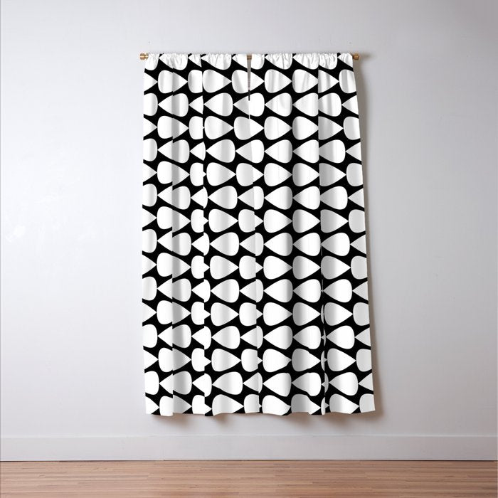 Plectrum Pattern in White and Black Window Curtain Gallery Image 3