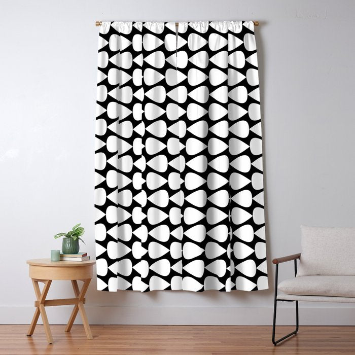 Plectrum Pattern in White and Black Window Curtain Gallery Image 5