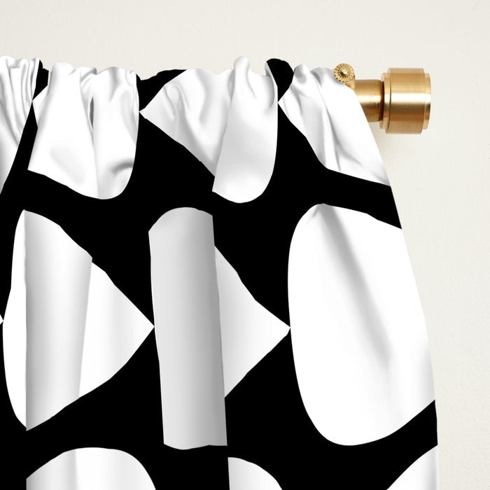 Plectrum Pattern in White and Black Window Curtain Gallery Image 2