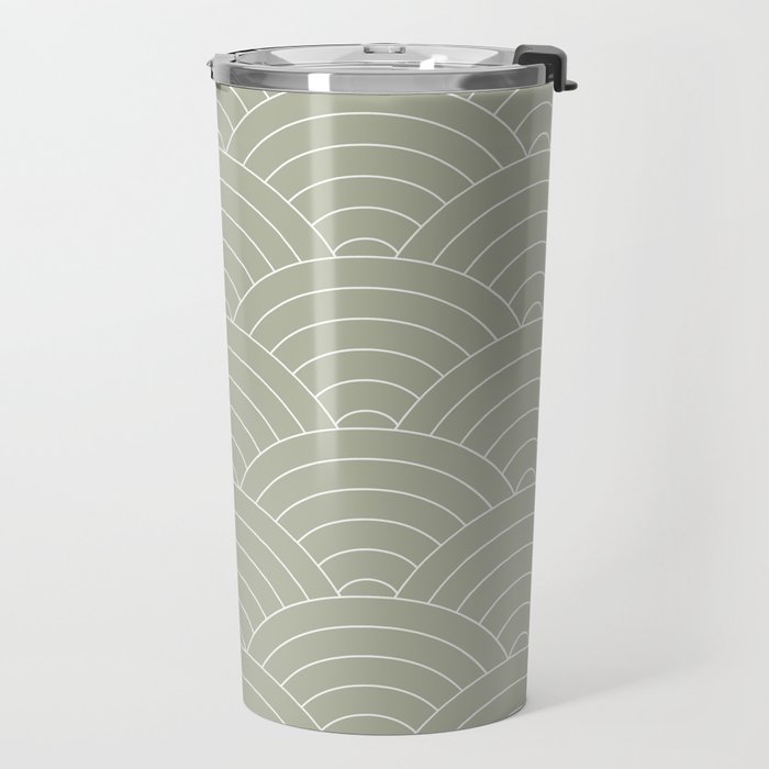 Waves (Linen Sage) Travel Mug Gallery Image 2