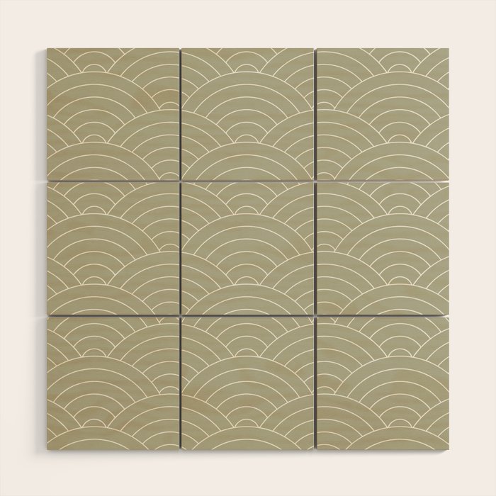 Waves (Linen Sage) Wood Wall Art Gallery Image 1