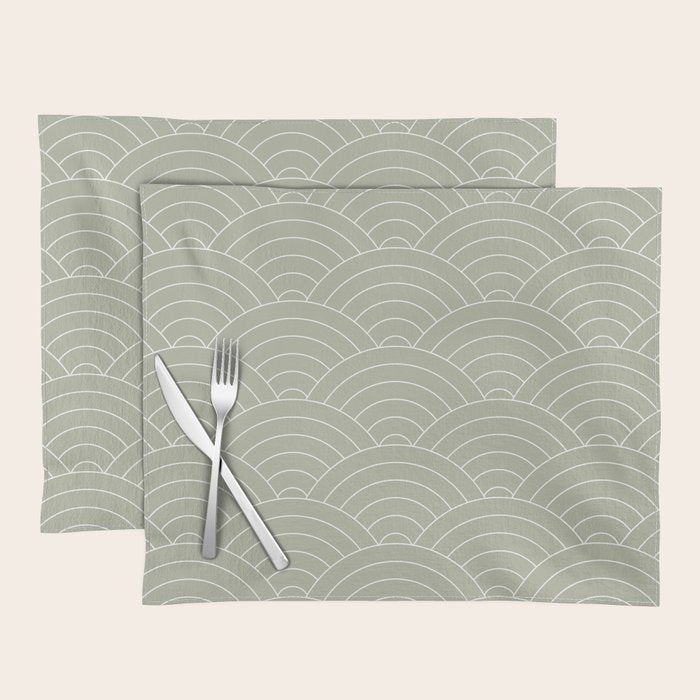 Waves (Linen Sage) Placemat Gallery Image 1