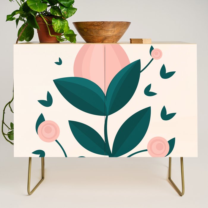 Pink flower Credenza Gallery Image 1