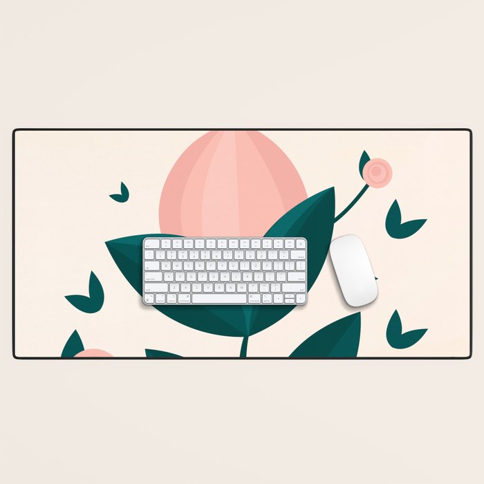 Pink flower Desk Mat Gallery Image 1