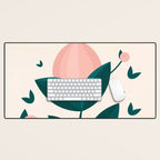 Pink flower Desk Mat Gallery Image 1